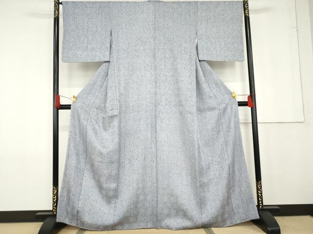 平和屋着物●名門　藤娘きぬたや・杢目絞り　小紋　霞文　正絹　逸品　AABG0301cs