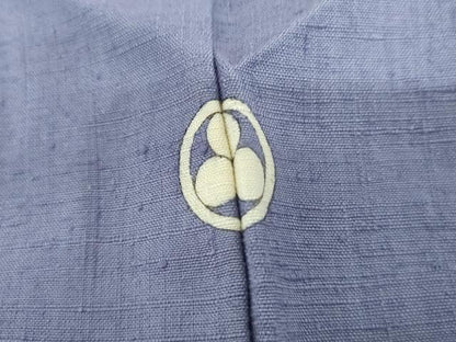 平和屋着物●訪問着　結城紬地　刺繍　葡萄蔦の葉文　金銀糸　正絹　逸品　AABG0302cs