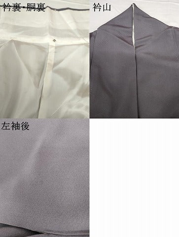 平和屋着物●京の名門　じゅらく謹製　帝王紫(古代帝王紫)　色留訪問着　刺繍　花鳥文　金糸　金彩　正絹　逸品　AABG0305cs