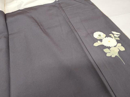 平和屋着物●京の名門　じゅらく謹製　帝王紫(古代帝王紫)　色留訪問着　刺繍　花鳥文　金糸　金彩　正絹　逸品　AABG0305cs