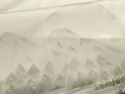 平和屋着物●墨描き友禅 小牧信定 訪問着 尾瀬 暈し染め 正絹 逸品 AABG0312cs