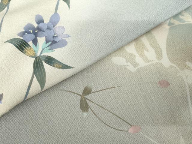平和屋着物●訪問着　手描き　枝花文　暈し染め　金彩　正絹　逸品　AABG0316cs