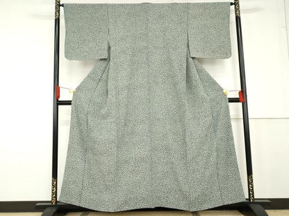 平和屋着物●上質な小紋　本藍　石畳文　正絹　逸品　AABG0317cs