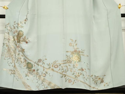 平和屋着物●訪問着　螺鈿　正倉院更紗花唐草文　金彩　正絹　逸品　AABG0318cs