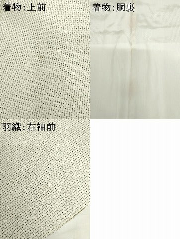 平和屋着物●本場大島紬　アンサンブル　白大島　亀甲絣　正絹　逸品　AABG0319cs
