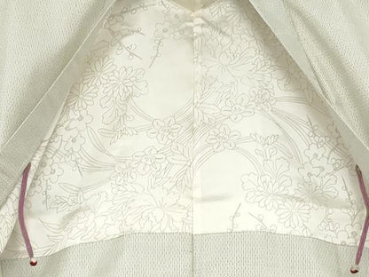 平和屋着物●本場大島紬　アンサンブル　白大島　亀甲絣　正絹　逸品　AABG0319cs