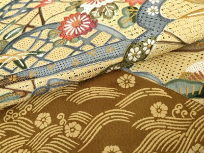 平和屋着物●訪問着 中国三大刺繍 汕頭刺繍 スワトウ刺繍 相良刺繍 吉祥枝花文 正絹 逸品 AABG0321cs
