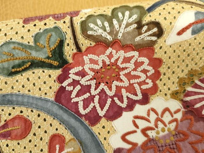 平和屋着物●訪問着 中国三大刺繍 汕頭刺繍 スワトウ刺繍 相良刺繍 吉祥枝花文 正絹 逸品 AABG0321cs