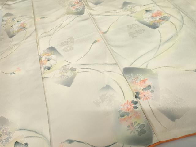 平和屋着物●上質な小紋　地紋起こし　色紙草花文　暈し染め　正絹　逸品　AABG0322cs