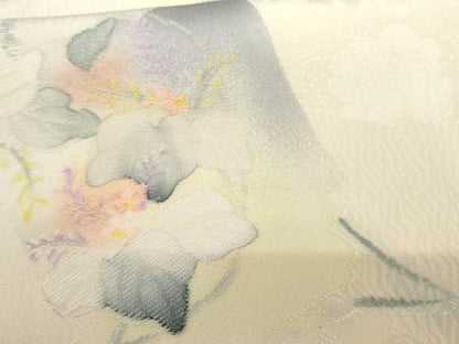平和屋着物●上質な小紋　地紋起こし　色紙草花文　暈し染め　正絹　逸品　AABG0322cs