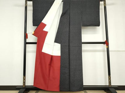 平和屋着物●本場大島紬　龍郷絣　正絹　逸品　AABG0325cs