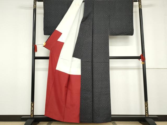 平和屋着物●本場大島紬　龍郷絣　正絹　逸品　AABG0325cs