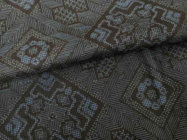 平和屋着物●本場大島紬　龍郷絣　正絹　逸品　AABG0325cs