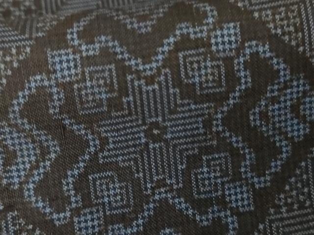 平和屋着物●本場大島紬　龍郷絣　正絹　逸品　AABG0325cs
