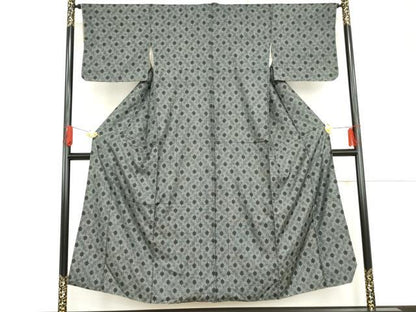 平和屋着物●本場大島紬　割込絣　舞花文　正絹　逸品　AABG0326cs