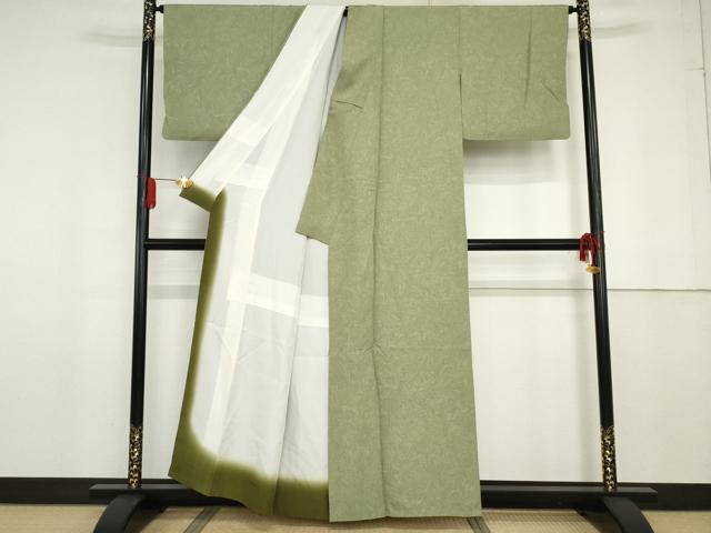 平和屋着物●上質な小紋　墨流し文様　正絹　逸品　AABG0337cs