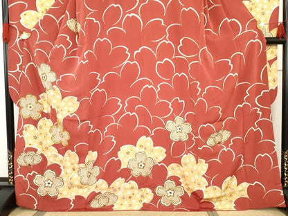 平和屋着物●豪華振袖・長襦袢(袷)セット 友禅 駒刺繍 舞花文 金彩 正絹 逸品 AABG0341cs