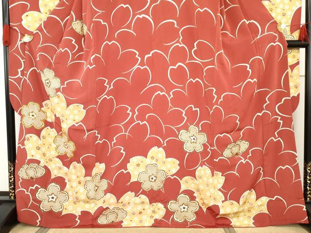 平和屋着物●豪華振袖・長襦袢(袷)セット 友禅 駒刺繍 舞花文 金彩 正絹 逸品 AABG0341cs