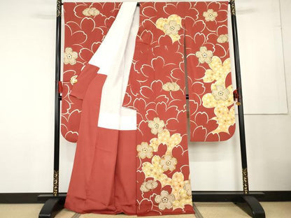 平和屋着物●豪華振袖・長襦袢(袷)セット 友禅 駒刺繍 舞花文 金彩 正絹 逸品 AABG0341cs