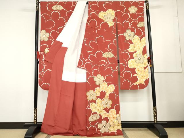 平和屋着物●豪華振袖・長襦袢(袷)セット 友禅 駒刺繍 舞花文 金彩 正絹 逸品 AABG0341cs