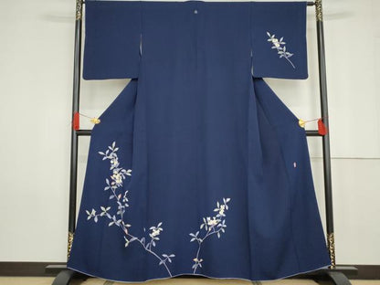 平和屋着物●本加賀友禅作家　南克治　訪問着　枝花文　正絹　逸品　AABG0350cs