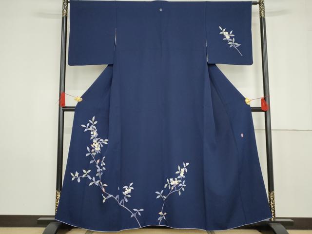 平和屋着物●本加賀友禅作家　南克治　訪問着　枝花文　正絹　逸品　AABG0350cs