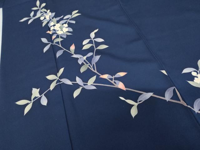 平和屋着物●本加賀友禅作家　南克治　訪問着　枝花文　正絹　逸品　AABG0350cs