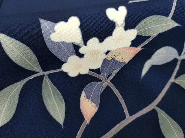 平和屋着物●本加賀友禅作家　南克治　訪問着　枝花文　正絹　逸品　AABG0350cs
