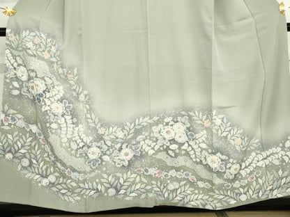 平和屋着物●訪問着　辻が花　暈し染め　正絹　逸品　AABG0351cs