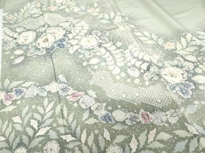 平和屋着物●訪問着　辻が花　暈し染め　正絹　逸品　AABG0351cs