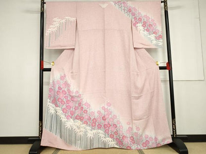 平和屋着物●訪問着 松竹梅文 たたき染め 高島屋扱い 正絹 逸品 AABG0355cs