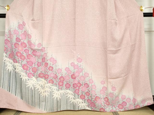 平和屋着物●訪問着 松竹梅文 たたき染め 高島屋扱い 正絹 逸品 AABG0355cs