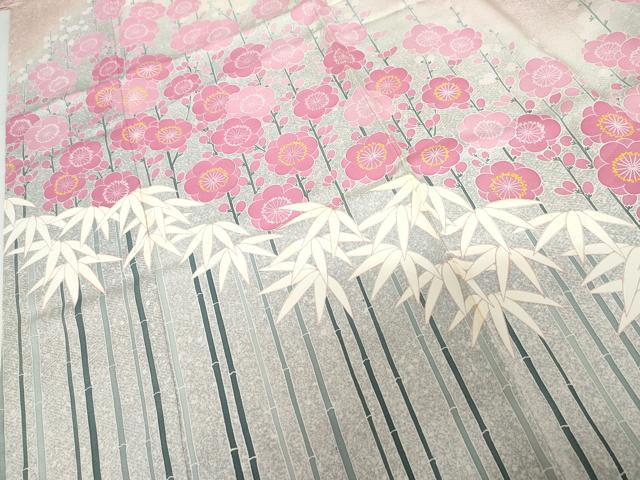 平和屋着物●訪問着 松竹梅文 たたき染め 高島屋扱い 正絹 逸品 AABG0355cs