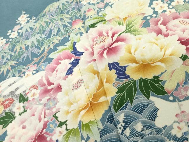 平和屋着物●本加賀友禅作家　久恒俊治　色留袖　松竹梅花文　正絹　逸品　AABG0359cs