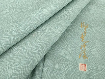 平和屋着物●伝統工芸師　服部光擴　江戸小紋　鮫小紋柄　正絹　逸品　AABG0361cs