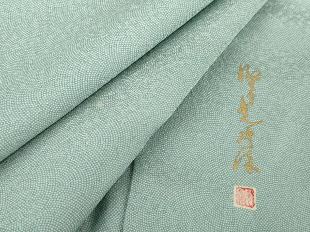 平和屋着物●伝統工芸師　服部光擴　江戸小紋　鮫小紋柄　正絹　逸品　AABG0361cs