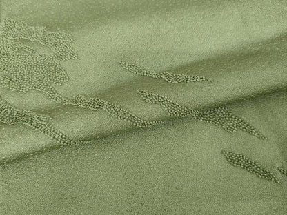 平和屋着物●無地絵羽訪問着　中国三大刺繍　相良刺繍　霞文　草色地　正絹　逸品　未使用　AABG0363cs
