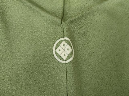 平和屋着物●無地絵羽訪問着　中国三大刺繍　相良刺繍　霞文　草色地　正絹　逸品　未使用　AABG0363cs