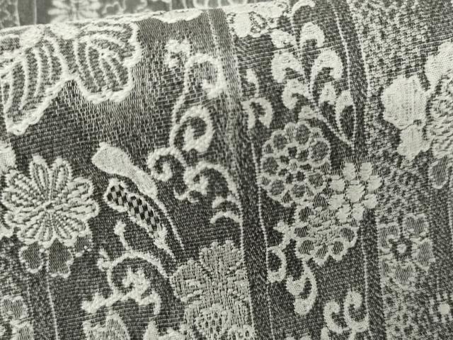 平和屋着物●お召 天目織 花唐草文 正絹 逸品 AABG0365cs