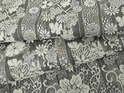 平和屋着物●お召 天目織 花唐草文 正絹 逸品 AABG0365cs