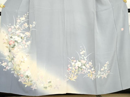 平和屋着物●訪問着 友禅 作家物 枝花文 暈し染め 正絹 逸品 AABG0366cs