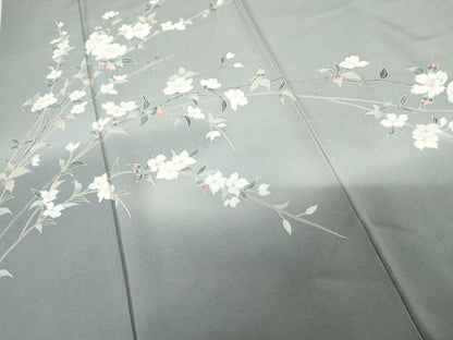 平和屋着物●訪問着　友禅　枝花文　暈し染め　正絹　逸品　AABG0367cs