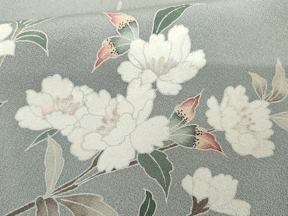 平和屋着物●訪問着　友禅　枝花文　暈し染め　正絹　逸品　AABG0367cs