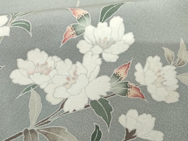 平和屋着物●訪問着　友禅　枝花文　暈し染め　正絹　逸品　AABG0367cs