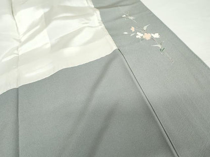 平和屋着物●訪問着　友禅　枝花文　暈し染め　正絹　逸品　AABG0367cs