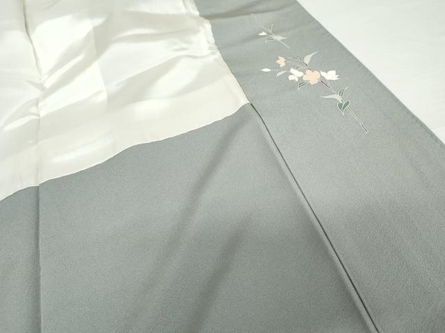 平和屋着物●訪問着　友禅　枝花文　暈し染め　正絹　逸品　AABG0367cs