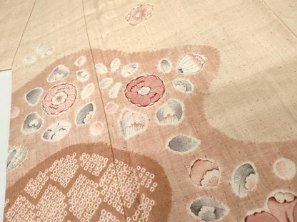 平和屋着物●訪問着　紬地　辻が花　絞り　正絹　逸品　AABG0371cs