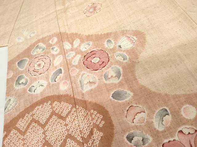 平和屋着物●訪問着　紬地　辻が花　絞り　正絹　逸品　AABG0371cs