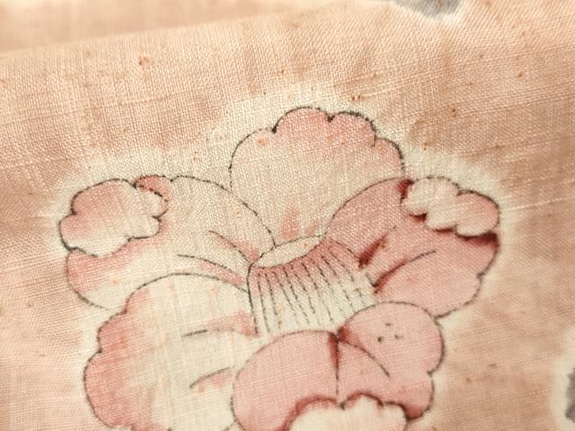 平和屋着物●訪問着　紬地　辻が花　絞り　正絹　逸品　AABG0371cs