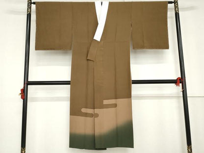 平和屋着物●長襦袢　袷　エ霞文　暈し染め　正絹　逸品　未使用　AABG0384cs
